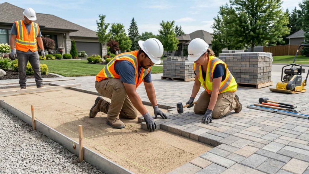 paver patio installation process by contractors