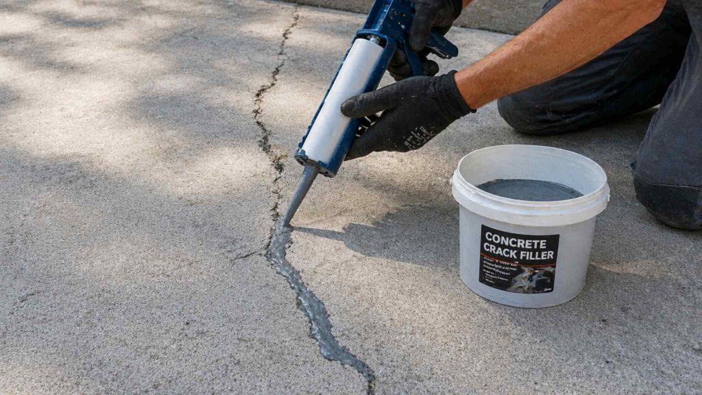 how to repair concrete cracks using filler