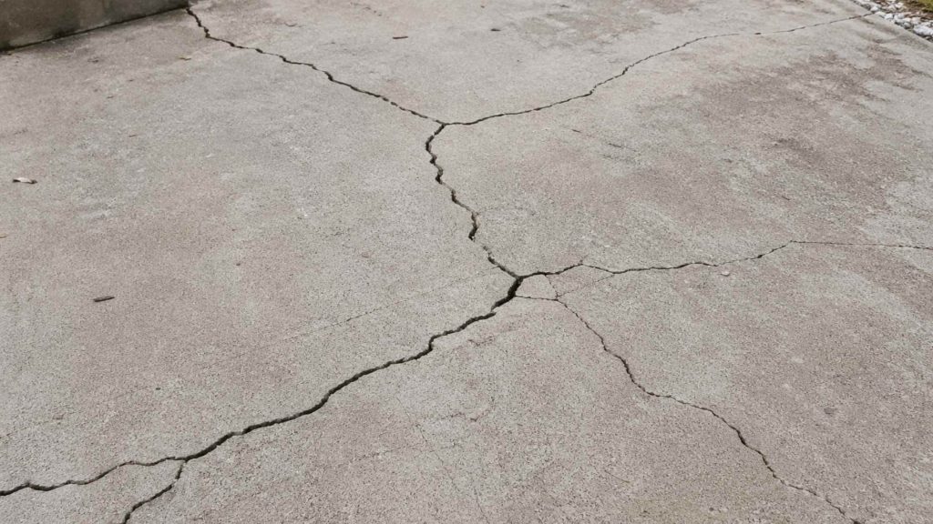 concrete crack repair on driveway surface