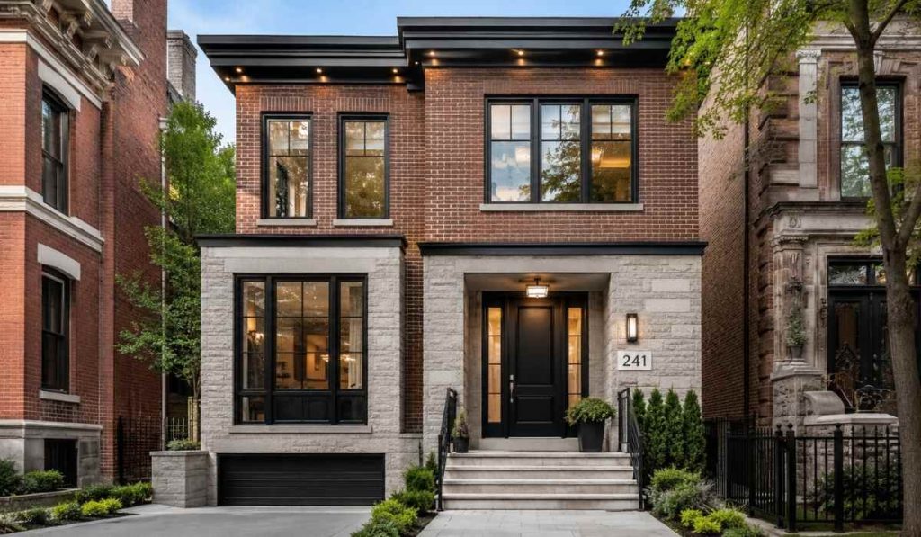 modern exterior brick veneer home design