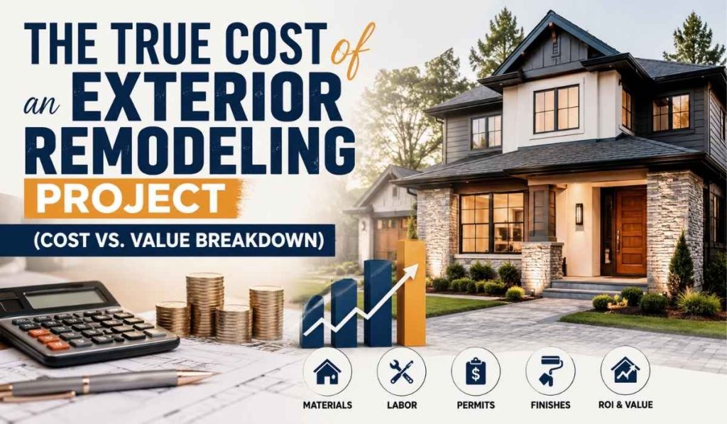 Discover the true cost of an exterior remodeling project, including materials, labor, permits, and ROI. Learn how to balance cost vs. value to make smart exterior remodel decisions and maximize your home's curb appeal and long-term investment.