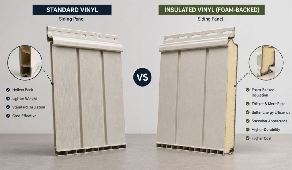 Standard and insulated vinyl board and batten siding panels